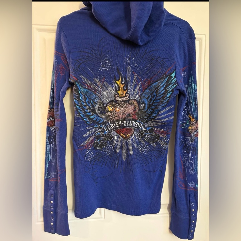 Harley-Davidson Blue Winged Heart Hoodie